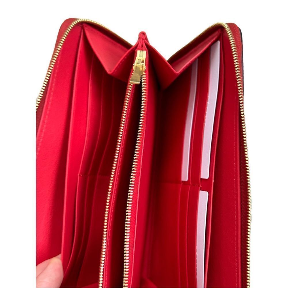 Celine Paris Genuine Leather Continental Wallet Red - Picture 11 of 11